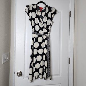 Polka dot Print Overlap A-line Dress
